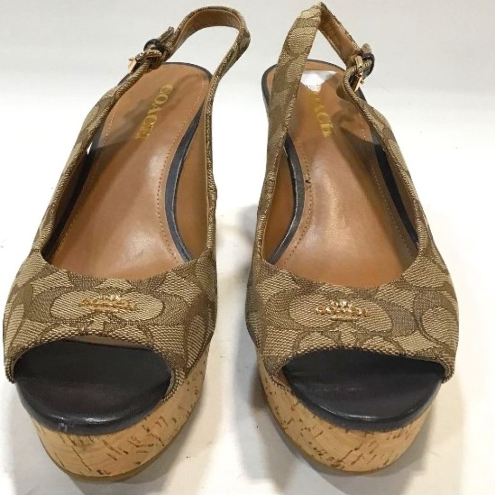 COACH Women's Ferry Signature Platform Wedge Sandal